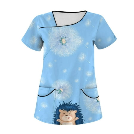 TKing Fashion Independence Day Women Plus Size Scrubs Top V-Neck Short Sleeve Printed Pockets Work Blouse for Women Sky Blue 2XL
TKing Fashion Independence Day Women Plus Size Scrubs Top V-Neck Short Sleeve Printed Pockets Work Blouse for Women Sky Blue 2XL