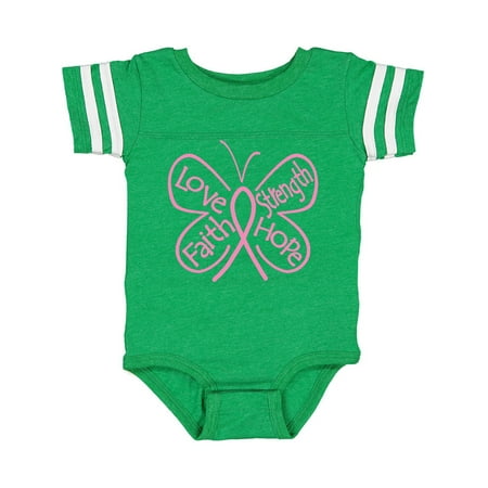Inktastic Breast Cancer Butterfly Inspiring Words Gift Baby Girl Bodysuit
