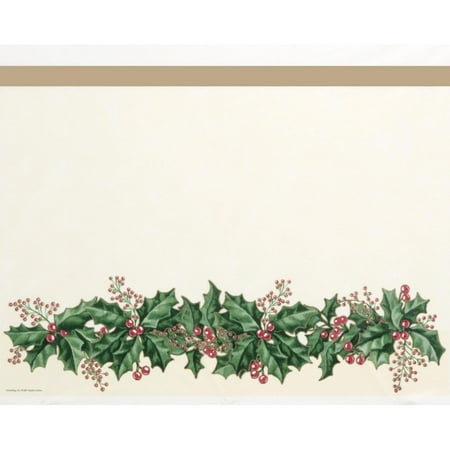 Club Pack of 12 Winter Holly Disposable Rectangle Plastic Banquet Party Table Covers 108