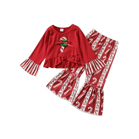 2Pcs Kids Outfits Solid Color Flared-Sleeves Crop Tops+ Pumpkin Candy Print Bell-Bottoms
2Pcs Kids Outfits Solid Color Flared-Sleeves Crop Tops+ Pumpkin Candy Print Bell-Bottoms