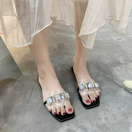 Tdoqot Women s Slide Sandals- Comfy Dressy Summer Square Toe Clear Sparkly Womens Sandals Black Size 5.5
Tdoqot Women s Slide Sandals- Comfy Dressy Summer Square Toe Clear Sparkly Womens Sandals Black Size 5.5