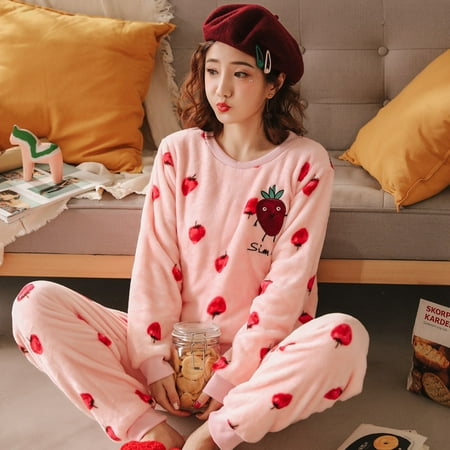 Ladies Pyjama Women Winter Flannel Pajama Set Fleece Pajamas Sleepwear Thick Warm Velvet Female Homewear Suit Cute Sweet Pijama
Ladies Pyjama Women Winter Flannel Pajama Set Fleece Pajamas Sleepwear Thick Warm Velvet Female Homewear Suit Cute Sweet Pijama