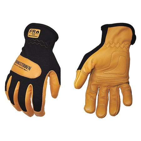 Mechanics Gloves Leather Blk/Tan L PR