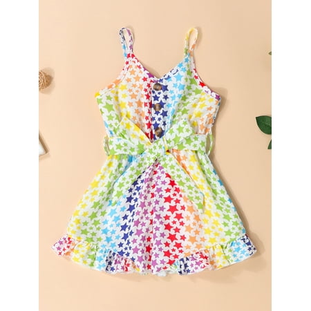 Lamuusaa Toddler Baby Girls Summer Romper Sleeveless Button Down Star Print Belted Bodysuit Jumpsuit
Lamuusaa Toddler Baby Girls Summer Romper Sleeveless Button Down Star Print Belted Bodysuit Jumpsuit
