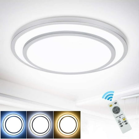 DLLT 48W Dimmable LED Ceiling Light Fixture Flush Surface Mount 20 Inch Round Remote Control Lighting 3 Light Color Changeable for Dining Room Living Room Bedroom Office Hotel
DLLT 48W Dimmable LED Ceiling Light Fixture Flush Surface Mount 20 Inch Round Remote Control Lighting 3 Light Color Changeable for Dining Room Living Room Bedroom Office Hotel