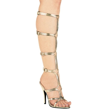 510-Sexy 5 Heel Knee High Strap Up Sandal