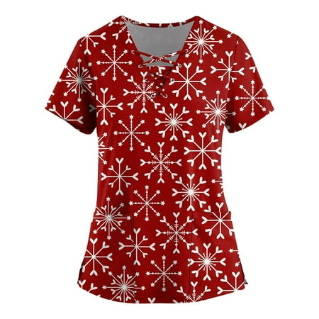 Ovticza Plus Size Christmas Scrub Tops for Women Snowman with Pockets Xmas Short Sleeve V Neck Nursing Soft Print Christmas Scrubs for Women Red 4XL
Ovticza Plus Size Christmas Scrub Tops for Women Snowman with Pockets Xmas Short Sleeve V Neck Nursing Soft Print Christmas Scrubs for Women Red 4XL