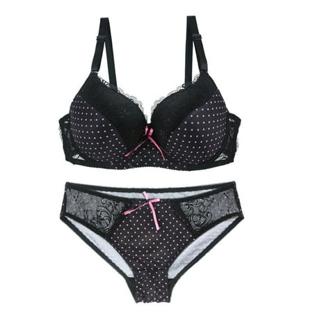Wodofoxo Promotion Fashion New Women Bra Cup Bra Lace Dot Print Bra Suit Sexy Underwear Suit