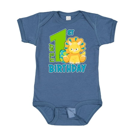 Inktastic Its My 1st Birthday with Dinosaur Gift Baby Boy or Baby Girl Bodysuit