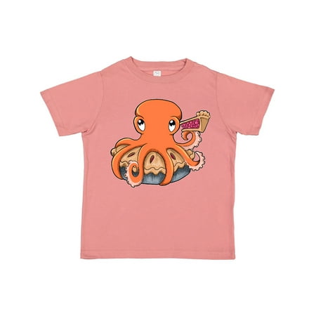 Inktastic Cute Octopus with Pie Gift Toddler Boy or Toddler Girl T-Shirt
