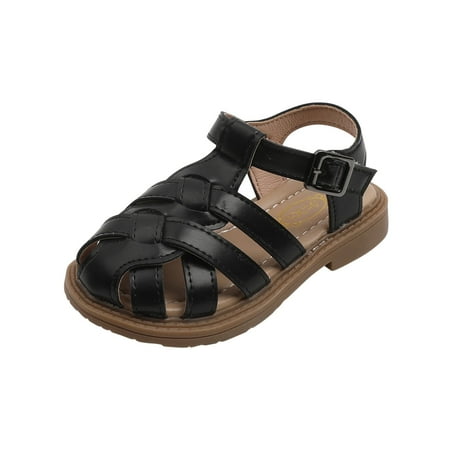 WREESH Toddler and Kids Crisscross T-Strap Sandals: Roman Style Beach Shoes with Soft Soles and Toe Protection Black
WREESH Toddler and Kids Crisscross T-Strap Sandals: Roman Style Beach Shoes with Soft Soles and Toe Protection Black
