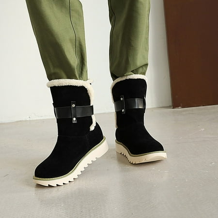 Women Boots Snow Boots Winter Round Toe Warm Furry Short Boots Large Size Boots Boots