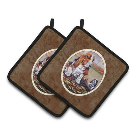 Basset Hound Pair of Pot Holders