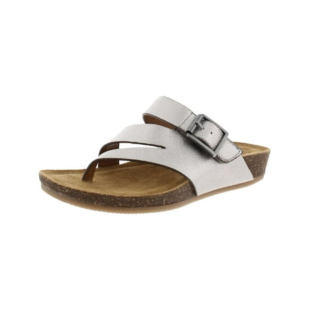 Comfortiva Womens Geary Leather Slip On Slide Sandals