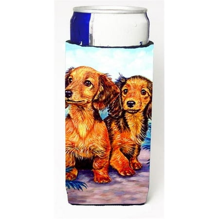 Long Hair Red Dachshund Two Peas Michelob Ultra bottle sleeves For Slim Cans - 12 oz.