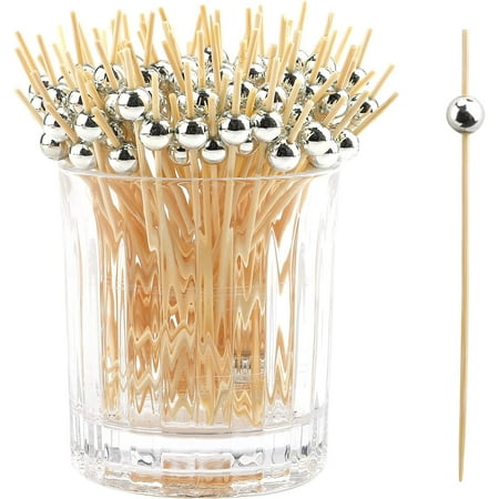120PCS Cocktail Picks Toothpicks for Appetizers Cocktail Picks for Drinks Bamboo Toothpicks Cocktail Toothpicks Fancy Toothpicks for Appetizers Silver Pearl Toothpicks for Food Long Toothpicks 4.7Inch
120PCS Cocktail Picks Toothpicks for Appetizers Cocktail Picks for Drinks Bamboo Toothpicks Cocktail Toothpicks Fancy Toothpicks for Appetizers Silver Pearl Toothpicks for Food Long Toothpicks 4.7Inch