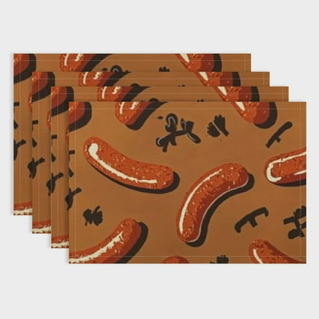 BCIIG Grill Sausage Table Placemats Set of 4 Food Non-Slip Place Mats Washable Dining Table Mat Heat-Resistant Kitchen Table Mats 18x12in
BCIIG Grill Sausage Table Placemats Set of 4 Food Non-Slip Place Mats Washable Dining Table Mat Heat-Resistant Kitchen Table Mats 18x12in