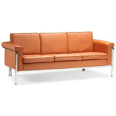 Brika Home Modern Faux Leather Sofa in Black