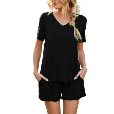 Homgro Women s Women s Plus Size 2 Piece Pajama Set Soft Pjs Short Sleeve Comfy Summer Cool Lounge Modal Sleepwear Black Large
Homgro Women s Women s Plus Size 2 Piece Pajama Set Soft Pjs Short Sleeve Comfy Summer Cool Lounge Modal Sleepwear Black Large