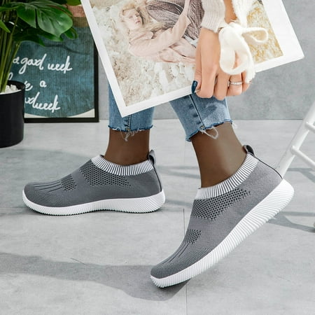 YTJX Summer Sock Sport Style Fly Weave Lazy Women s Single Shoes