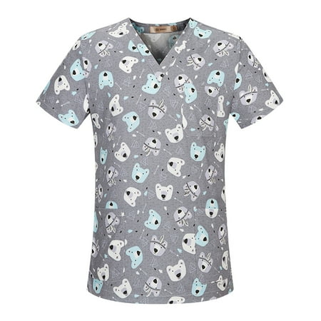 Scrubs Tops For Women Plus Size Short Sleeve V-Neck Cartoon American Flag Printed Top Nursed Working Nursing Uniforms With Pockets
Scrubs Tops For Women Plus Size Short Sleeve V-Neck Cartoon American Flag Printed Top Nursed Working Nursing Uniforms With Pockets
