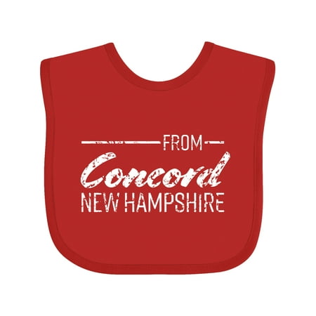 Inktastic From Concord New Hampshire in White Distressed Text Gift Baby Boy or Baby Girl Bib
Inktastic From Concord New Hampshire in White Distressed Text Gift Baby Boy or Baby Girl Bib