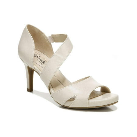 LifeStride Womens Mega Faux Leather Slip On Heel Sandals