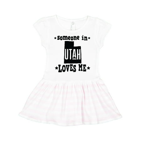 Inktastic Someone in Utah Loves Me Vacation Gift Gift Toddler Girl Dress