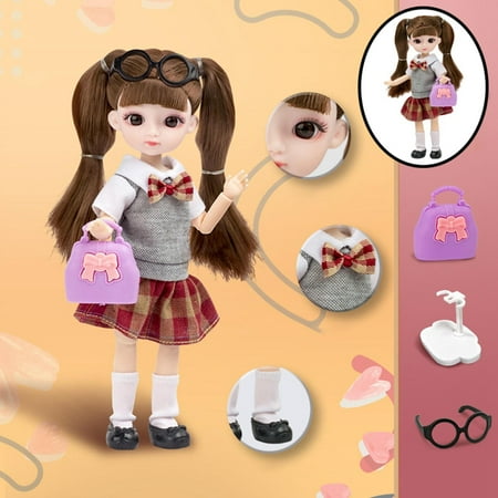 2x Doll Jointed 3D Eyes Makeup Dress Shoe Full