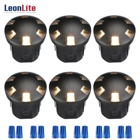 LEONLITE 6 Pack 6W Well Lights Landscape LED In Ground Unique 6-Way Fan-Shape Lighting Effects Low Voltage 12-24V AC/DC IP67 3000K Warm White
LEONLITE 6 Pack 6W Well Lights Landscape LED In Ground Unique 6-Way Fan-Shape Lighting Effects Low Voltage 12-24V AC/DC IP67 3000K Warm White