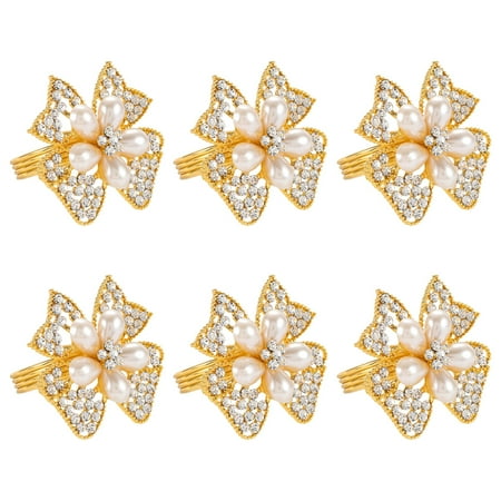 6Pcs Butterflies Petal Napkin Rings Western Food Napkin Rings Wedding Napkin Fixing Rings