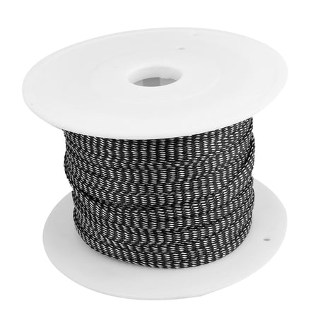 Car Audio Braided Polyester Sleeving Cable Cover Silver Tone Black 100M x 6MM Car Audio Braided Polyester Sleeving Cable Cover Silver Tone Black 100M x 6MM