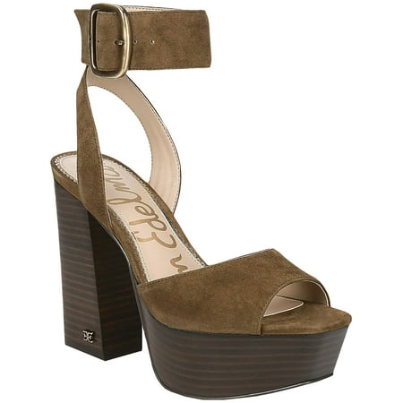 SAM EDELMAN Womens Brown 1-1/2 Platform Stud Rain Leather Sandals 8.5 M