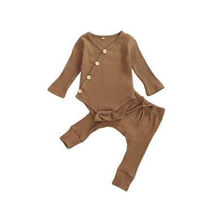 Canrulo Baby Boys Girls Button Down Knit Long Sleeve Romper Tops and Pants 2Pcs Pajamas Outfits Fall Winter Clothes Coffee 6-9 Months
Canrulo Baby Boys Girls Button Down Knit Long Sleeve Romper Tops and Pants 2Pcs Pajamas Outfits Fall Winter Clothes Coffee 6-9 Months