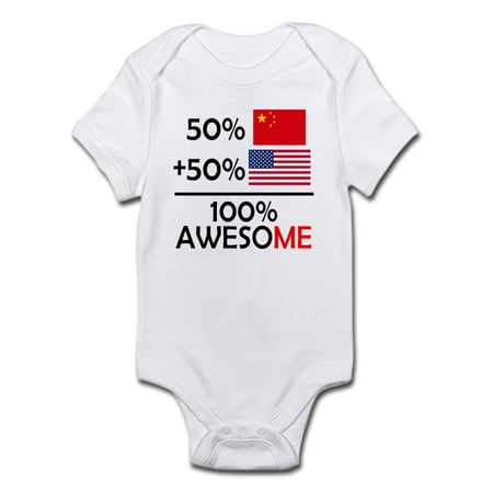 CafePress - Half Chinese Half American Body Suit - Baby Light Bodysuit