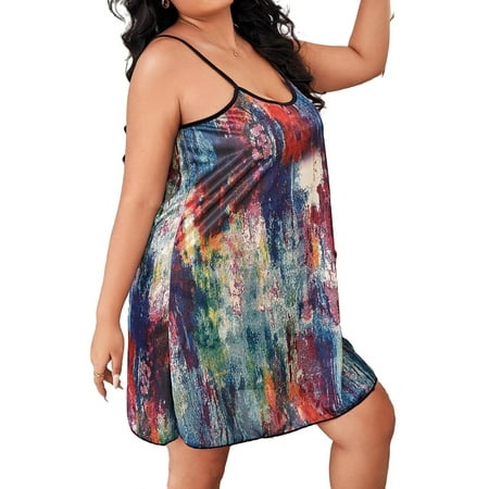 Sexy Tie Dye Cami Strap Slip Dress Sleeveless Multicolor Plus Size Nightgowns & Sleepshirts (Women s)
Sexy Tie Dye Cami Strap Slip Dress Sleeveless Multicolor Plus Size Nightgowns & Sleepshirts (Women s)