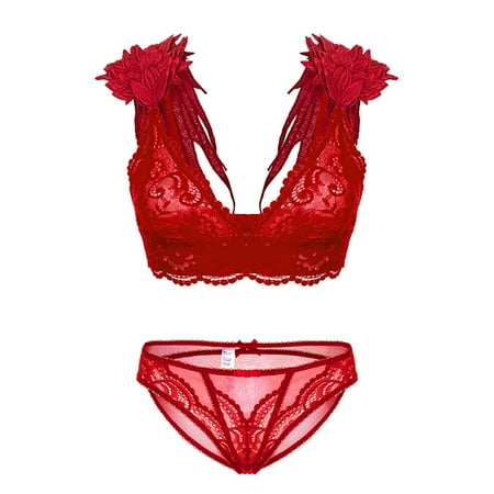 Adjustable Strap Sexy Cute Triangle Bralette with Wings and Lace Bikini Panties for Women
Adjustable Strap Sexy Cute Triangle Bralette with Wings and Lace Bikini Panties for Women