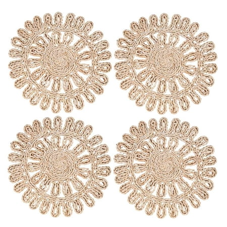 Trjgtas Round Woven Placemat for Dining Table Natural Braided Rattan Tablemat Hollow Wicker Plates for Holiday Kitchen Table Mat 
Trjgtas Round Woven Placemat for Dining Table Natural Braided Rattan Tablemat Hollow Wicker Plates for Holiday Kitchen Table Mat