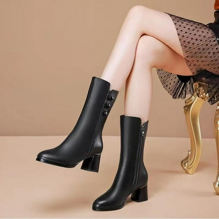 Tdoqot Winter Boots for Women- Christmas Gifts Chunky Heel Mid-Heel Fashion Women s Mid Calf Boots Black 40
Tdoqot Winter Boots for Women- Christmas Gifts Chunky Heel Mid-Heel Fashion Women s Mid Calf Boots Black 40