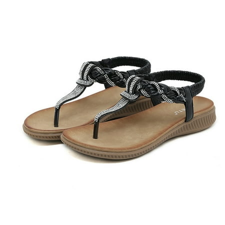 Cathalem Summer Women Fashion Sandals Beach Retro Rhinestone Summer Pearl Open Toe Casual Comfortable Neutral Sandals for Women Black 7
Cathalem Summer Women Fashion Sandals Beach Retro Rhinestone Summer Pearl Open Toe Casual Comfortable Neutral Sandals for Women Black 7