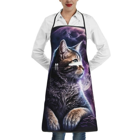 Easygdp Purple Moon Cat Apron Waterdrop Resistant with 2 Pockets Oil Resistant Cooking Kitchen Chef Apron for Women Men
Easygdp Purple Moon Cat Apron Waterdrop Resistant with 2 Pockets Oil Resistant Cooking Kitchen Chef Apron for Women Men
