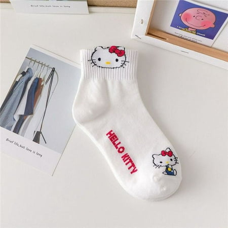 

Summer Kawaii Anime Cinnamoroll Hello Kitty Cute Socks Short Cartoon Cotton Breathable Print Student Dormitory Girls Gift