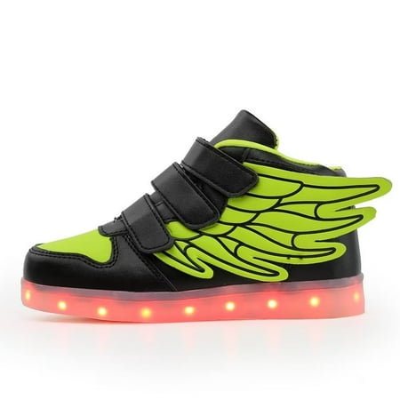 JJtiger High top wings colorful LED light shoes children s shoes luminous shoes skateboard shoes