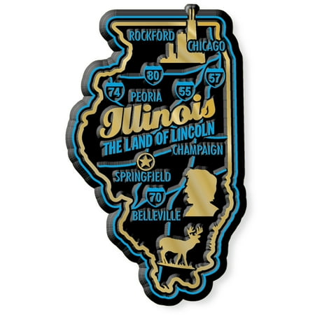 Illinois Premium State Magnet by Classic Magnets 1.8 x 3