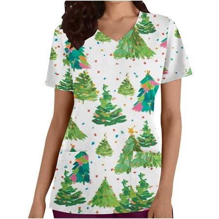 JWZUY Women s Working Christmas Uniform Tops with 2 Pockets V-Neck Short Sleeve Printed Tunic Working Uniform Loose Career Shirts Scrubs Tops with Pockets (Green XL)
JWZUY Women s Working Christmas Uniform Tops with 2 Pockets V-Neck Short Sleeve Printed Tunic Working Uniform Loose Career Shirts Scrubs Tops with Pockets (Green XL)