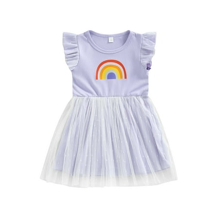 jaweiw Kid Girls Princess Dresses Round Neck Fly Sleeve Rainbow Printed Patchwork Mesh Pleated Hem One Piece Dress 1 2 3 4 5Years
jaweiw Kid Girls Princess Dresses Round Neck Fly Sleeve Rainbow Printed Patchwork Mesh Pleated Hem One Piece Dress 1 2 3 4 5Years