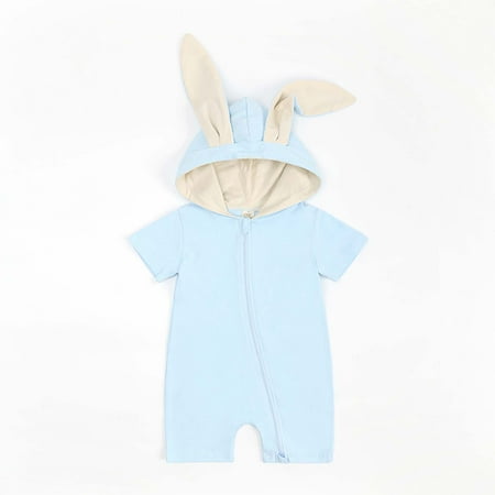 Newborn Baby Bunny Ears Hooded Short-Sleeved Shorts Romper Solid Color Zipper Jumpsuit
Newborn Baby Bunny Ears Hooded Short-Sleeved Shorts Romper Solid Color Zipper Jumpsuit