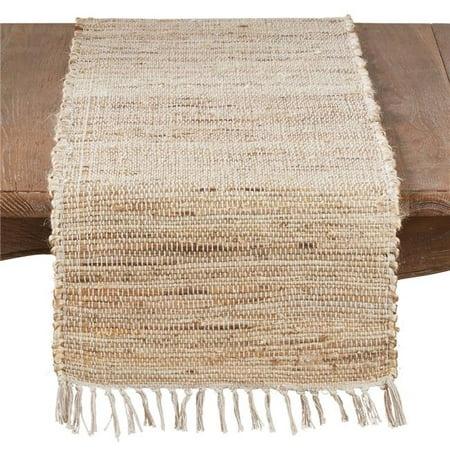 SARO 16 x 72 in. Rectangle Jute Braided Table Runner - Natural