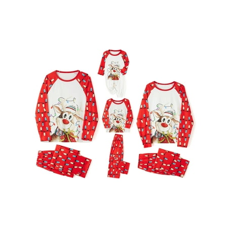 Suanret Christmas Family Matching Pajamas Set Long Sleeve Deer Tops String Light Pants Sleepwear Nightwear Pjs Red White Mom-2XL
Suanret Christmas Family Matching Pajamas Set Long Sleeve Deer Tops String Light Pants Sleepwear Nightwear Pjs Red White Mom-2XL