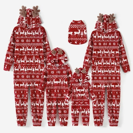 PatPat Christmas Family Matching Polar Fleece Hoodie Pajamas Set Long Sleeve Allover Xmas Print Antlers Hooded Jumpsuit Pj Front Zipper Onesies Heavyweight Sleepwear with Pockets Flame Resistant
PatPat Christmas Family Matching Polar Fleece Hoodie Pajamas Set Long Sleeve Allover Xmas Print Antlers Hooded Jumpsuit Pj Front Zipper Onesies Heavyweight Sleepwear with Pockets Flame Resistant